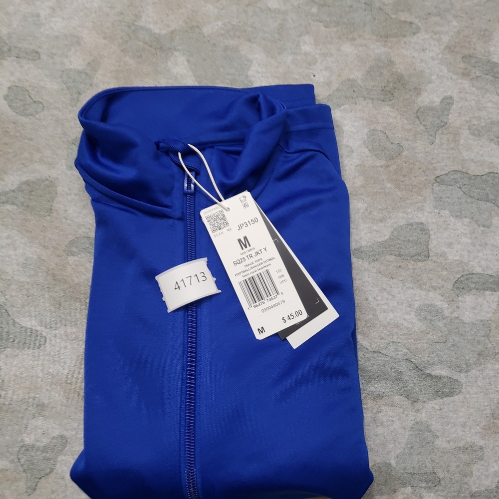 Adidas Windbreaker Track Jacket Youth 11-12Y Blue Full Zip Long‎ Sleeve - Picture 11 of 11